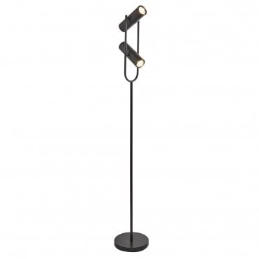 TELESCOPE 2 Light Cylinder Shade Floor Lamp Matt Black