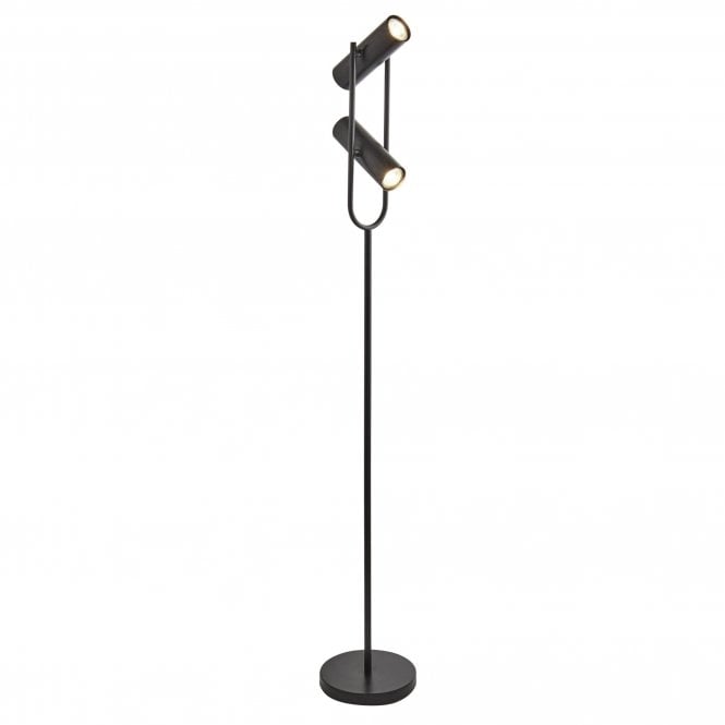 TELESCOPE 2 Light Cylinder Shade Floor Lamp Matt Black