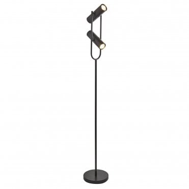 TELESCOPE 2 Light Cylinder Shade Floor Lamp Matt Black