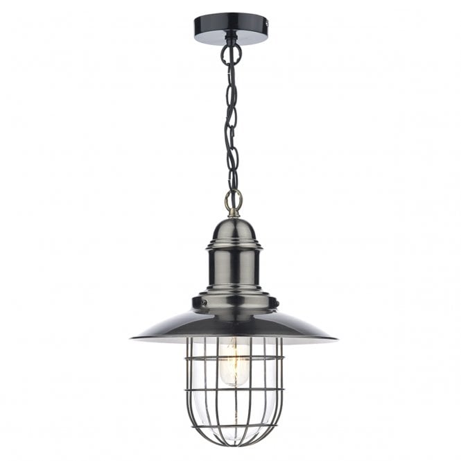 TERRACE Single Retro Ceiling Pendant In Antique Chrome