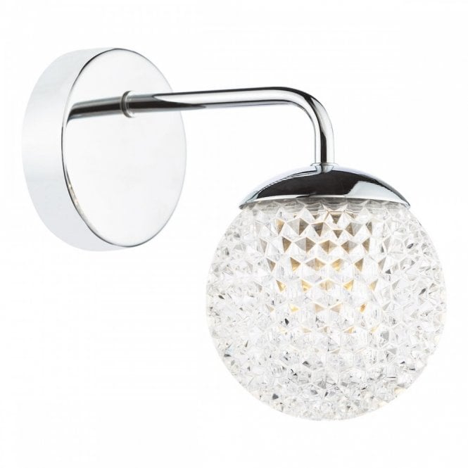 Teva Bathroom Wall Light - Polished Chrome and Faceted Acrylic IP44
