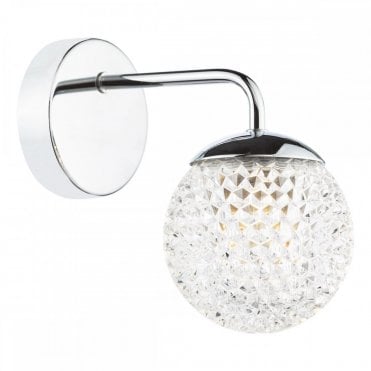 Teva Wall Light Polished Chrome & Crystal IP44