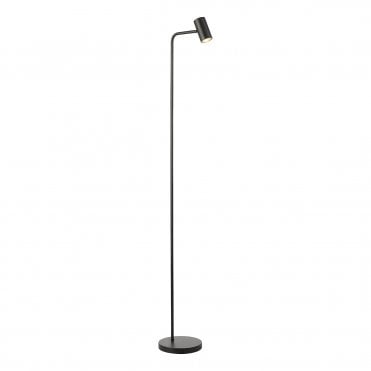 a contemporary, sleek, black colour floor task lamp