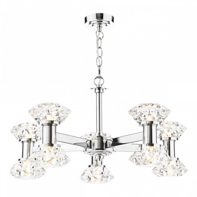 Tiana 10 Light Armed Pendant In Polished Chrome