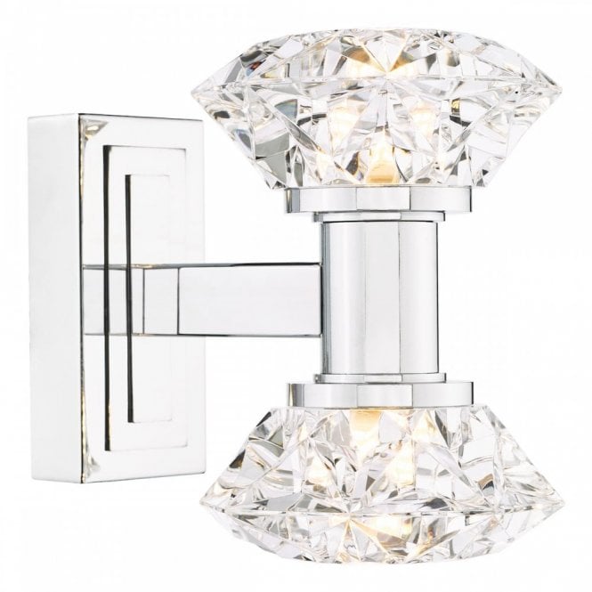 Tiana 2 Light Wall Light Polished Chrome and Crystal