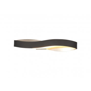 TIDE LED Wall Light 3000K Sand Anthracite/Satin Nickel