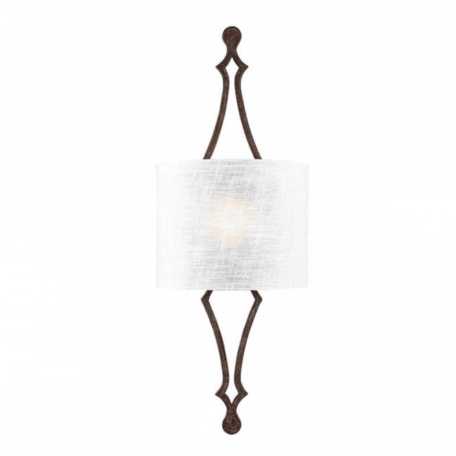 TILLING Wall Light Distressed Weathered Iron Semi Circle White Shade