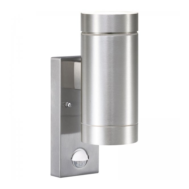 TIN MAXI Double Garden Wall Light with PIR Sensor Aluminium