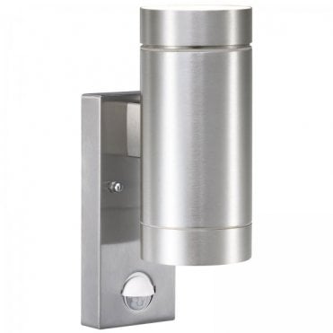 TIN MAXI Double Garden Wall Light with PIR Sensor Aluminium