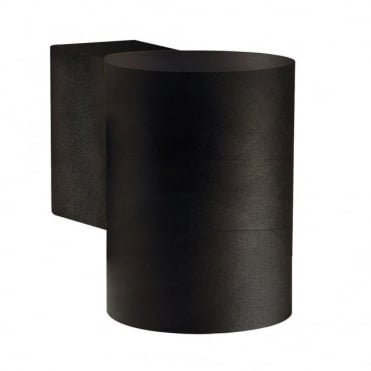TIN - Modern Cylindrical Exterior Wall Light Black