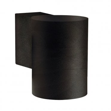 TIN - Modern Cylindrical Exterior Wall Light Black
