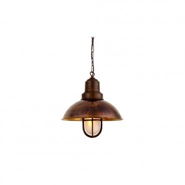 TIRANA - Deck Ceiling Pendant Light In Antique Brass