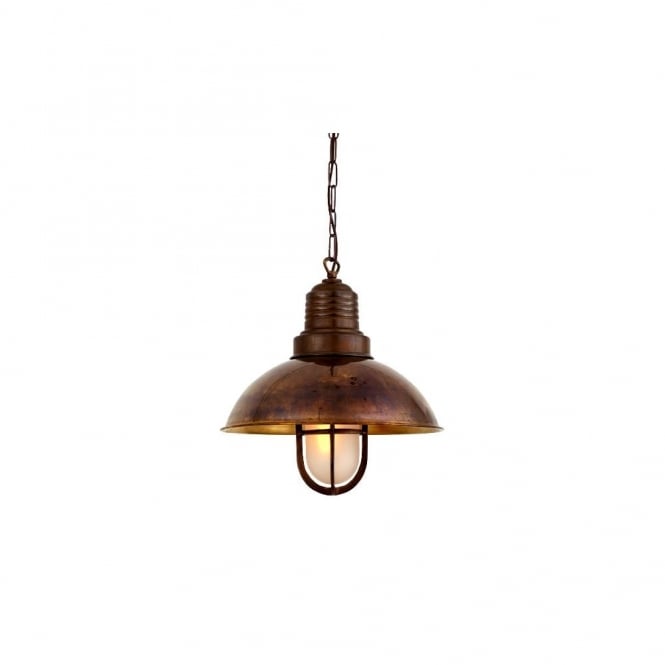 TIRANA - Deck Ceiling Pendant Light In Antique Brass