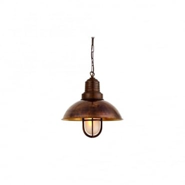 TIRANA - Deck Ceiling Pendant Light In Antique Brass