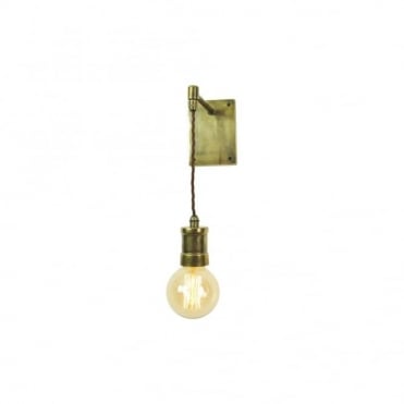 TOMMY - Adjustable Height Wall Light Antique Brass C/W Lb3 Bulbs
