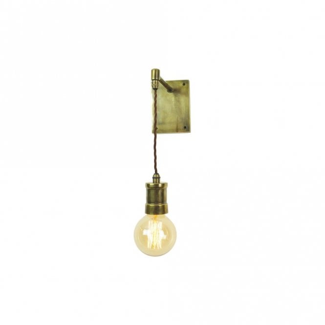 TOMMY - Adjustable Height Wall Light Antique Brass C/W Lb3 Bulbs