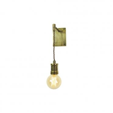 TOMMY - Adjustable Height Wall Light Antique Brass C/W Lb3 Bulbs