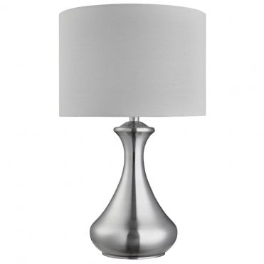 chrome touch lamp with white shade