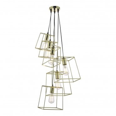 TOWER 6 Light Cluster Ceiling Pendant Gold