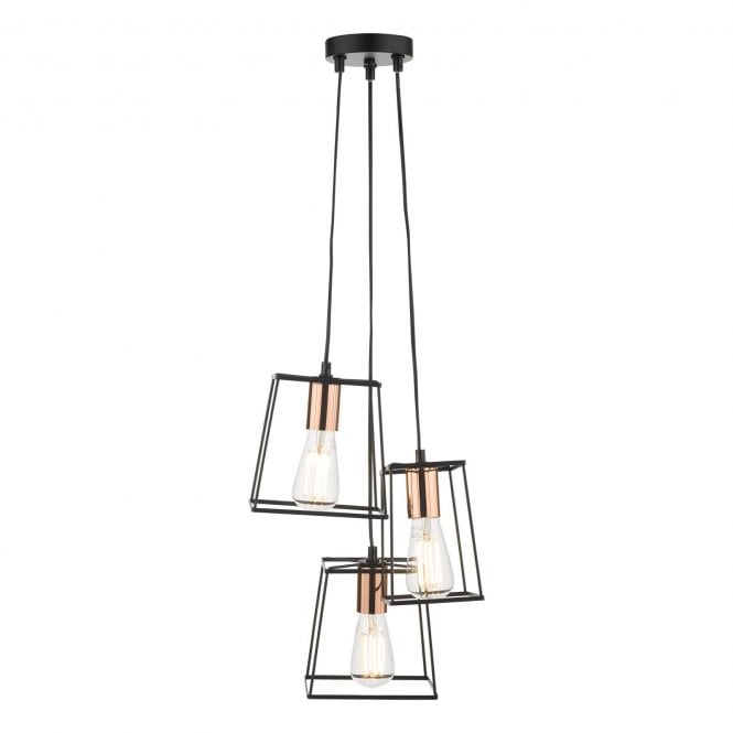 Tower Cluster Pendant Black & Copper 