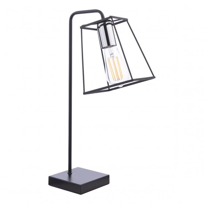 TOWER Table Lamp | Matt Black and Polished Chrome
