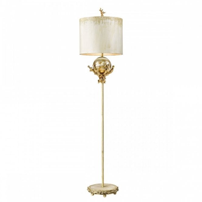 TRELLIS Floor Lamp Putty Patina & Silver Leaf Winter Trees