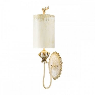 TRELLIS Single Wall Light Putty Patina & Silver Leaf Winter Trees
