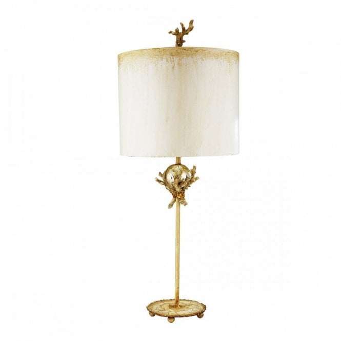 TRELLIS Table Lamp Putty Patina & Silver Leaf Winter Trees