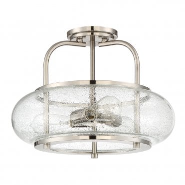 TRILOGY 3 Light Semi-Flush Ceiling Light Mount in Brushed Nickel