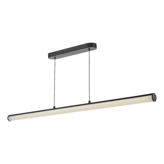 Tube LED Bar Pendant - Satin Black and Opal