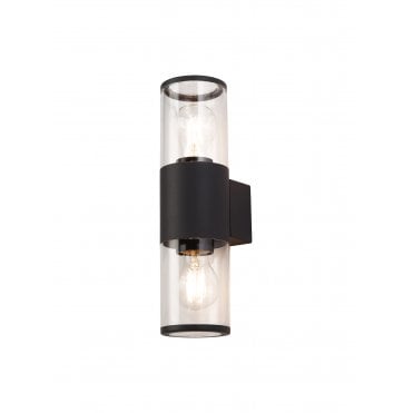 TUBULATE Wall Lamp 2 Light E27, IP54, Anthracite Clear,
