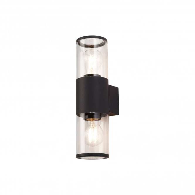 TUBULATE Wall Lamp 2 Light E27, IP54, Anthracite Clear,
