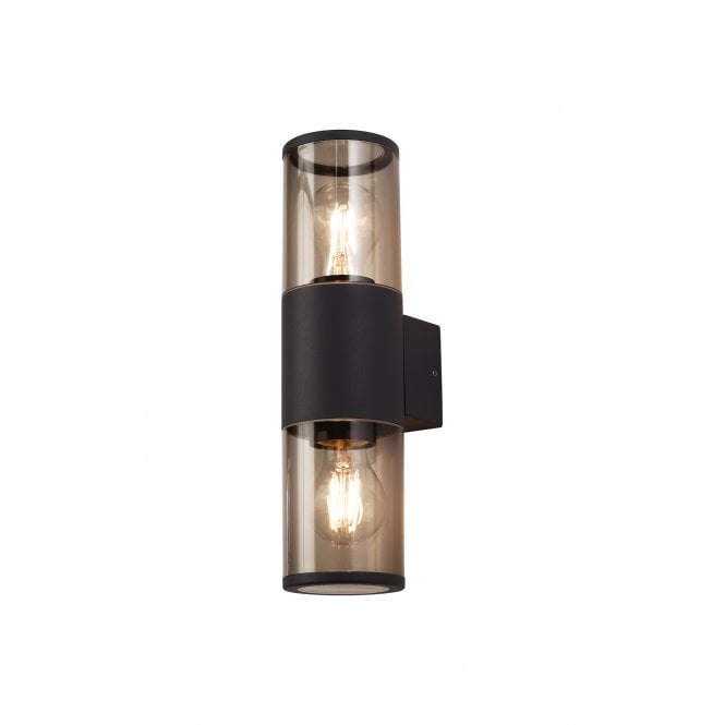 TUBULATE Wall Lamp 2 Light E27, IP54, Anthracite Smoked,