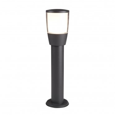 TUCSON Outdoor Single Post (45Cm Height) Dark Grey Clear/White Shade