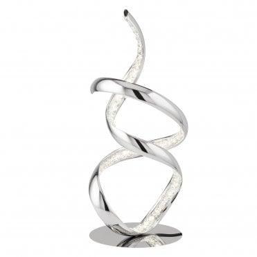 TWIRLS Arm Led Table Lamp Chrome Clear Crystal