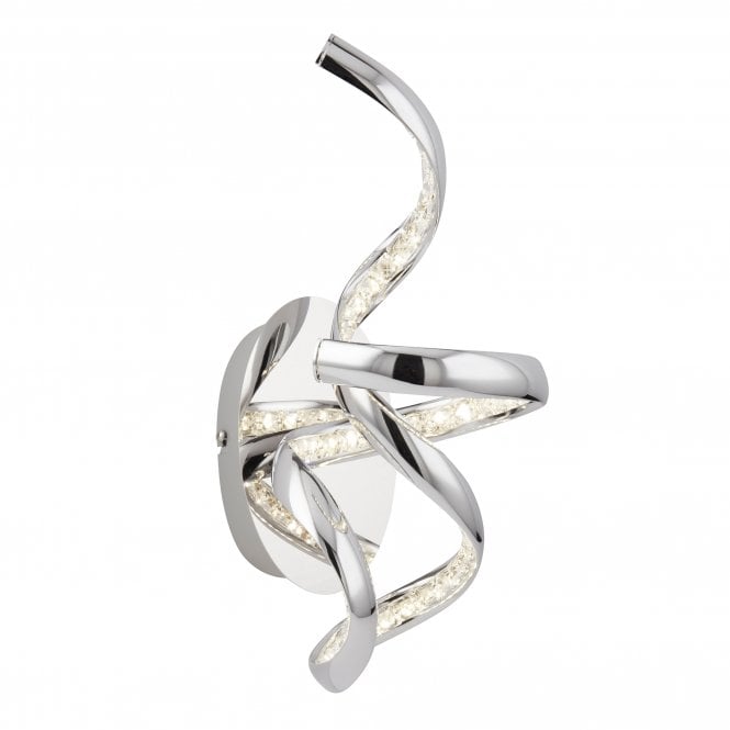 TWIRLS Arm Led Wall Bracket Chrome Clear Crystal