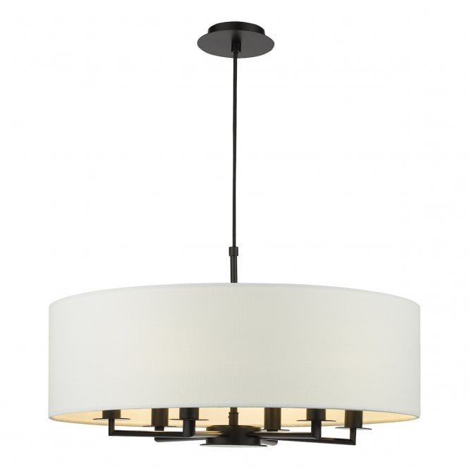 Tyler 6 Light Pendant Matte Black with Shade