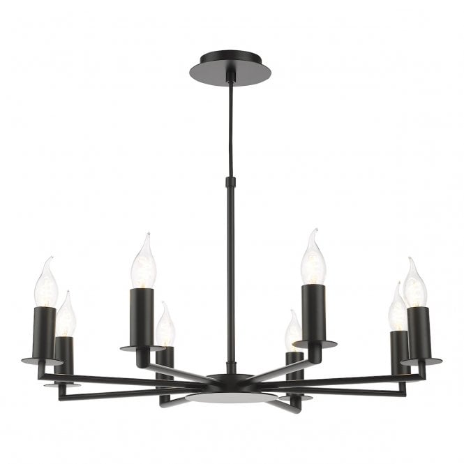 Tyler 8 Arm Pendant Matte Black (Fitting Only)