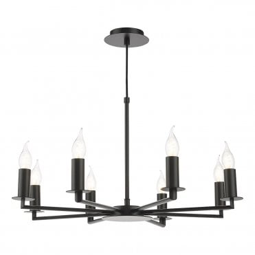 matte black 8 arm ceiling pendant light 