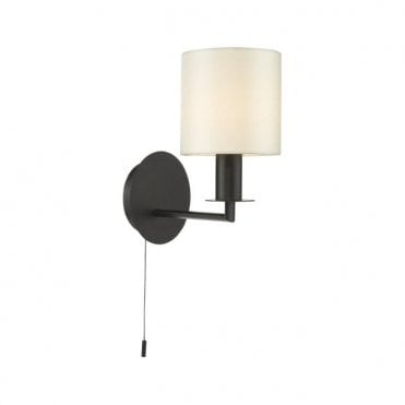 matte black wall light with shade
