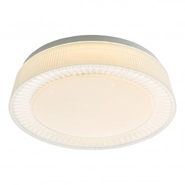 acrylic led flush light with crystal-like edging and diffuser