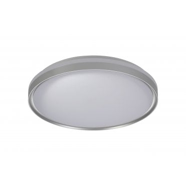 UFO IP44 LED 3 Step-Dimmable Ceiling Light 3000K Silver/White Acrylic
