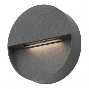 Outdoor Wall Light Round Eyelid Anthracite IP65 LED