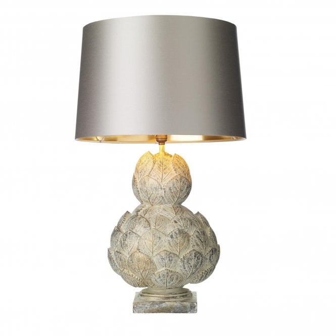UMBRA Leaf Pattern Table lamp in Aged Cream and Gold Paint Finish