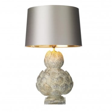 UMBRA Leaf Pattern Table lamp in Aged Cream and Gold Paint Finish