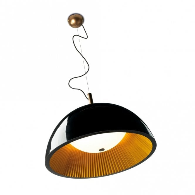 UMBRELLA - Large 3 Light Golden Black Ceiling Pendant