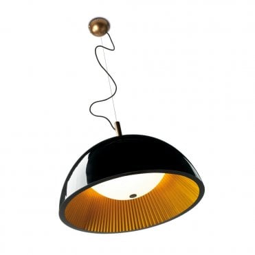 UMBRELLA - Large 3 Light Golden Black Ceiling Pendant