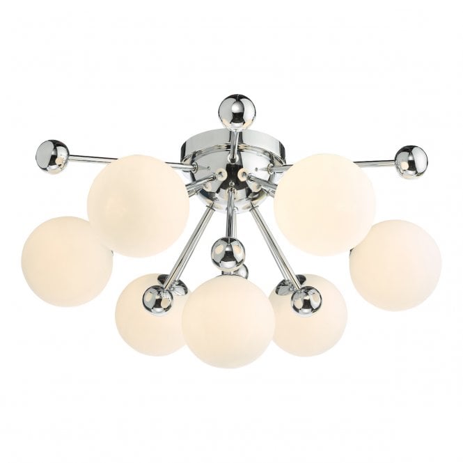 URSA 7 Light Flush | Polished Chrome and Opal Glass