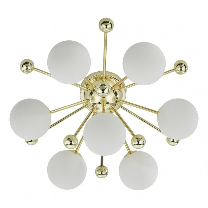 URSA 7 Light Flush | Polished Gold and Opal Glass