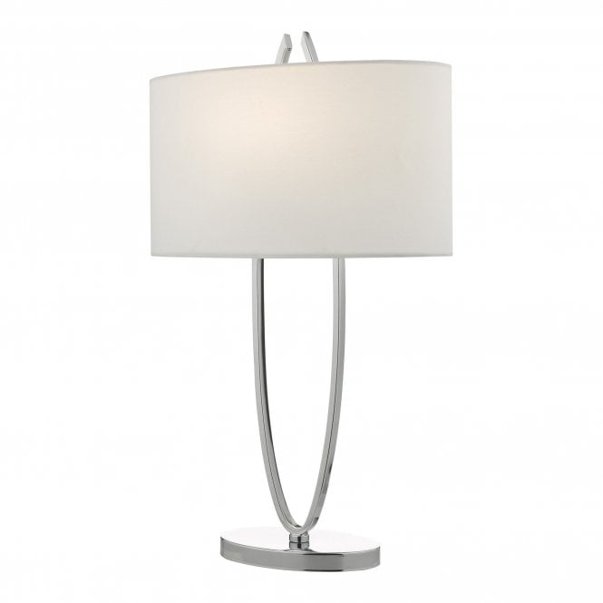 UTARA Table Lamp Polished Chrome With Lamp Shade